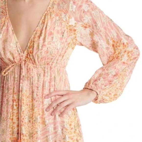 Ciebon Crissta Metallic Print Light Pink Long Sleeve Maxi Dress Size XS - Picture 8 of 8